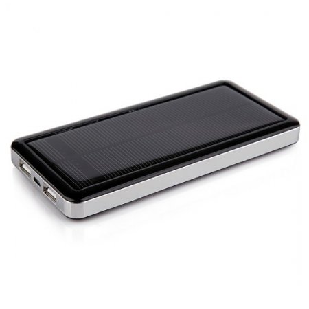 12800mAh Power Bank Solar Charger for iPad iPhone Smartphone Black