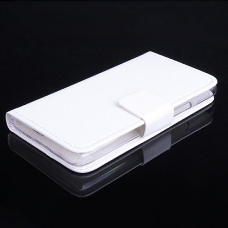 Leather Flip Cover Case Protect Case Stand for TCL S820 Smartphone White