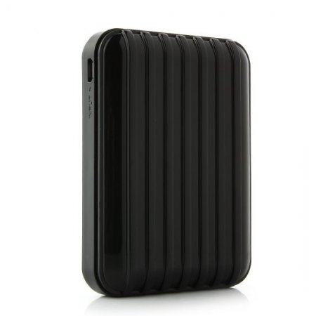 Lumen Stone Line 12000mAh Dual USB Power Bank with Flashlight Black