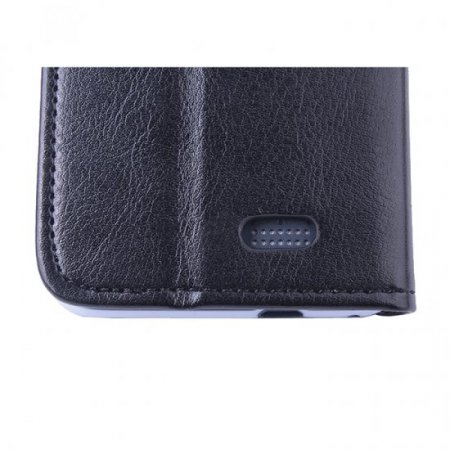 Leather Flip Cover Case Stand for Doogee DG280 Smartphone Black