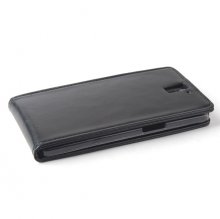 Fashion Leather Flip Case Cover for ONEPLUS ONE Smartphone Black