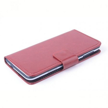 Leather Flip Cover Case Stand for Doogee DG280 Smartphone Brown