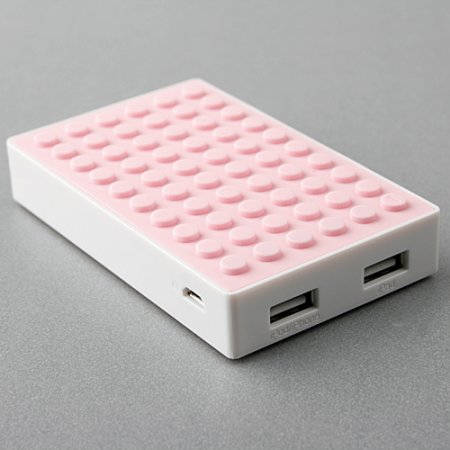 Le touch 4000mAh Universal Power Stone Power Bank Double USB for iPhone iPad Smart Phone Tablet- Pink