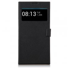 Protective Case S-View Flip Cover for iNew V3 & V3 Plus Smartphone- Black