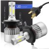 H4 LED Headlight Bulbs,6500K 10000 Lumens Extremely Super Bright 9003 Hi/Lo 30mm Heatsink Base CSP Chips Conversion Kit,Xenon White