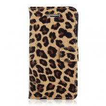 Magnetic Closure Protective Flip Cover Stand Leopard Stripe Leather Case for iPhone5c