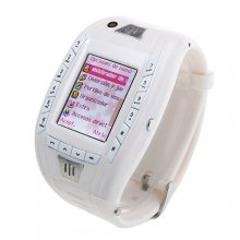 AK11 Watch Phone Single SIM Card Camera FM Bluetooth Ebook 1.2 Inch Touch Screen- White
