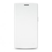 Original PU Leather Flip Cover Stand Case for Oneplus One Cellphone White