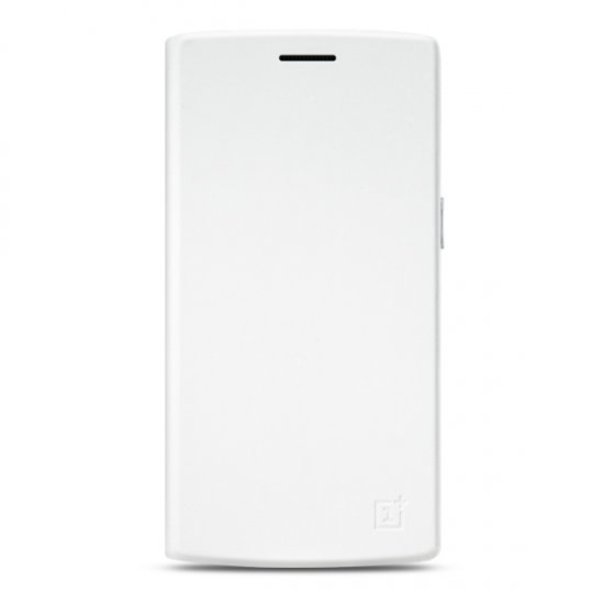 Original PU Leather Flip Cover Stand Case for Oneplus One Cellphone White