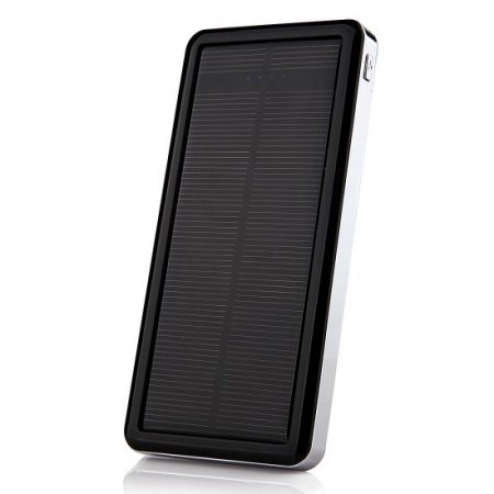 12800mAh Power Bank Solar Charger for iPad iPhone Smartphone Black