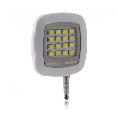 Mini Flash Lamp Portable Lighting Equipment with 3.5mm Audio Plug White