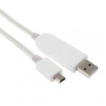 PowerChic White Mini USB Charge & Sync Cable with Blue Visible EL for MP3 MP4 Mobile Phones