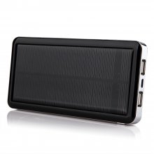 12800mAh Power Bank Solar Charger for iPad iPhone Smartphone Black