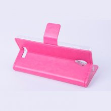 Leather Flip Cover Case Stand for Nibiru H1 Smartphone Pink