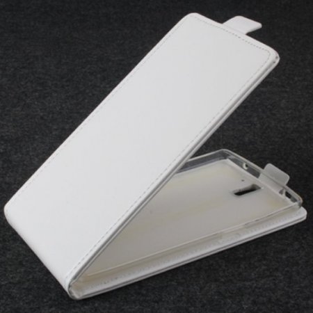 Fashion Leather Flip Case Cover for ONEPLUS ONE Smartphone White