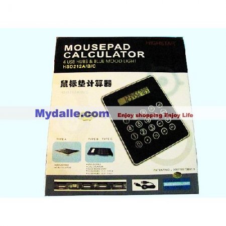 Slim Mousepad 3 Port USB HUB with Calculator For PC