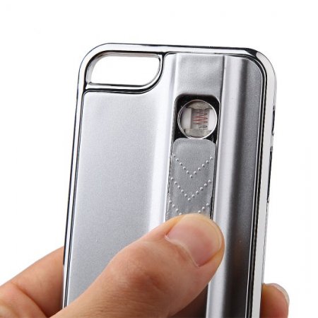 Back Case Back Cover with Electronic Lighter for iPhone 5 Silver