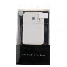USB Power Station External Lithium-ion Battery Pack 5000mAh 2 USB Ports White
