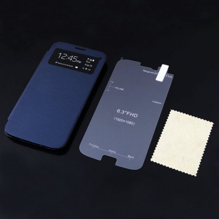 Blue Protective Case S-View Case + Screen Protector for Flying Mega Smartphone