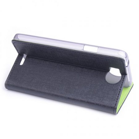 Leather Flip Contract Color Cover Case Protect Case Stand for InFocus M530 Black