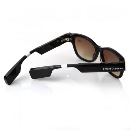 V1 Smart Glasses Camera Bluetooth Call and Music with Flash Light Mic. GPS Brown