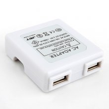 Foldable Dual USB Power AC Adapter 2 Color Optional