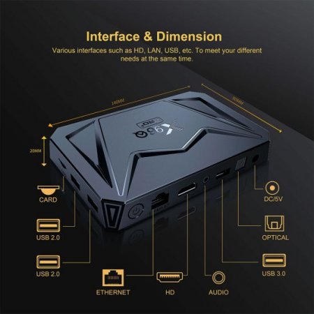 Android 14.0 IPTV Box Octa-core ARM Cortex A55 Allwinner H728 BT5.0 2.4G-5.8G Wifi 8K Smart TV Box