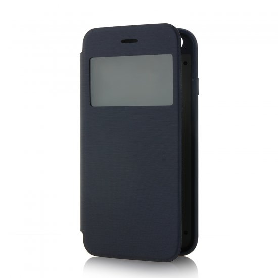 Fashion Brush Protective Flip Cover Case For iPhone 6 Smartphone Blue