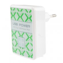 4 Ports USB to Ac Wall Adapter EU Charger for iPhone iPod Blackberry HTC