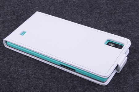 Leather Flip Cover Stand Case for Elephone G4 Smartphone White