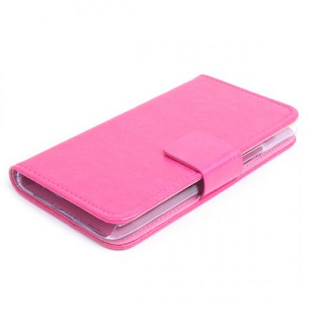 Leather Flip Cover Case Protect Case Stand for TCL S820 Smartphone Rose