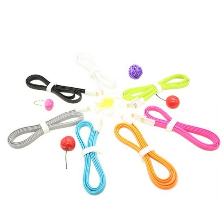 1.2M Flat USB Data Cable with Magnetic Connector Color Randomly