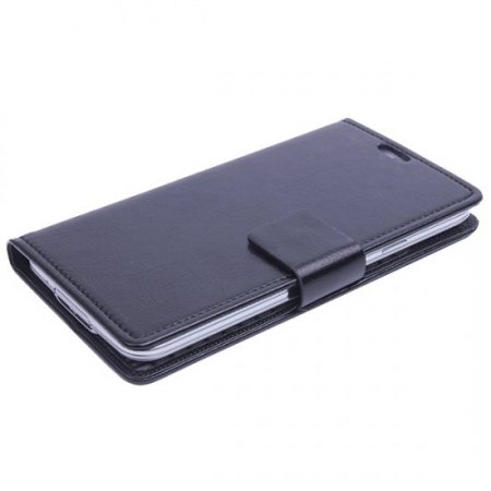 Leather Flip Cover Case Protect Case Stand for Cubot X9 Smartphone Black