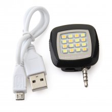 Mini Flash Lamp Portable Lighting Equipment with 3.5mm Audio Plug Black