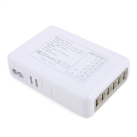 6 USB Port Wall Charger with US Standard plug for iPhone Samsung