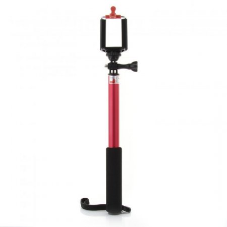 iht Mini Monopod Selfie Handheld Monopod Stick for iOS and Android Red