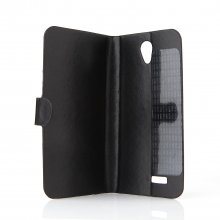 Fashion Leather Flip Case Cover for DOOGEE MINT DG330 Smartphone Black