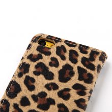 Magnetic Closure Protective Flip Cover Stand Leopard Stripe Leather Case for iPhone5c