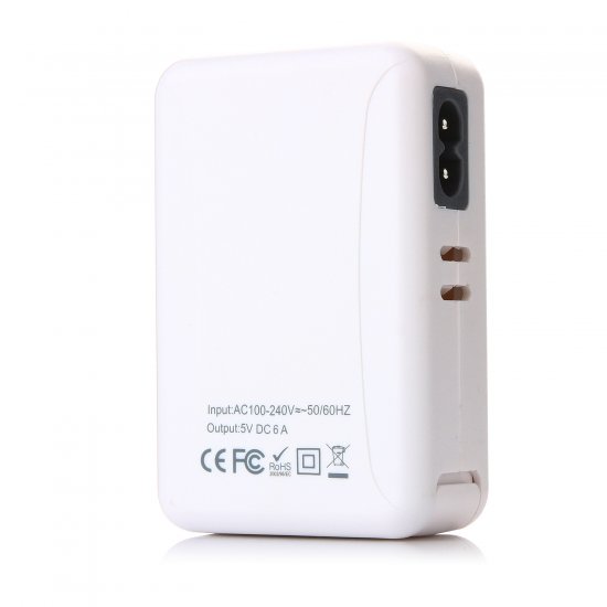 4 USB Power Adapter Easy Travel Adapter AC100-240V 6A 4Port