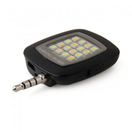 Mini Flash Lamp Portable Lighting Equipment with 3.5mm Audio Plug Black