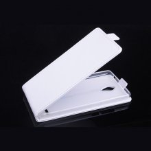Leather Flip Cover Case Stand ZTE V5 MAX Smartphone White