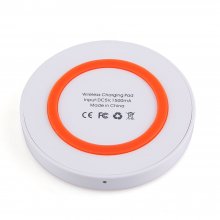 Q5 Portable Mini Wireless Charger Pad for Qi Compliant Devices White&Orange