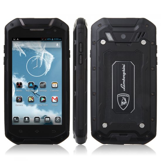 Tengda V12 Smartphone IP68 MTK6589T 4.5 Inch HD IPS Screen Android 4.2 - Black