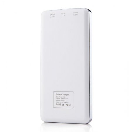 12800mAh Power Bank Solar Charger for iPad iPhone Smartphone White