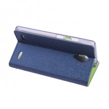 Leather Flip Cover Case Stand ZTE V5 MAX Smartphone Blue