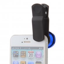 OD-009 4 in 1 Universal 180 Clip Smartphone Fish Eye Camera Lens Blue