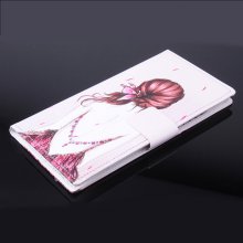 Fashion Painting Colorful Girl Flip Cover Stand Case For Doogee DG550 Smartphone