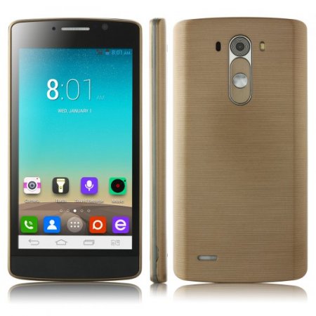 G3+ Smartphone Android 4.2 MTK6572W Dual Core 5.0 Inch 3G Smart Wake Up Golden