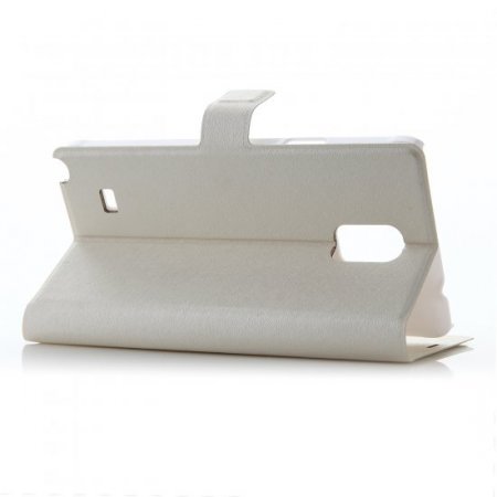 Flower Show Leather Flip Cover Stand Case for Samsung Note 4 9106 Smartphone White