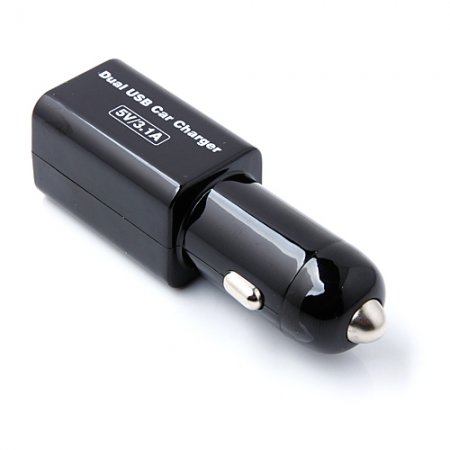 Dual USB Car Charger 5V/3.1A Charge 2 USB Devices at the Same Time 2 Colors Available